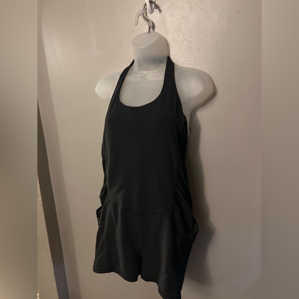 Athleta Romper - black “Mesh Me Up Bodysuit” halter neck activewear - Picture 5 of 12
